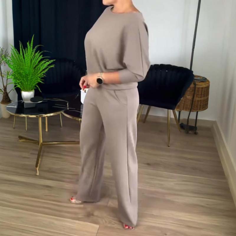 Set di 3 pezzi elegante composto da un cardigan lungo, una maglietta e pantaloni
